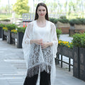 Lace fringed cardigan large shawl, sun protection shawl, women's